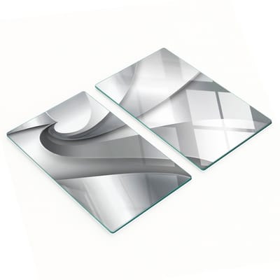 Decoratieve glazen snijplanken voor in de keuken met metalen spiraal, 2x30x52 cm