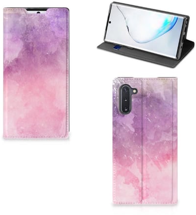Bookcase Samsung Galaxy Note 10 Pink Purple Paint