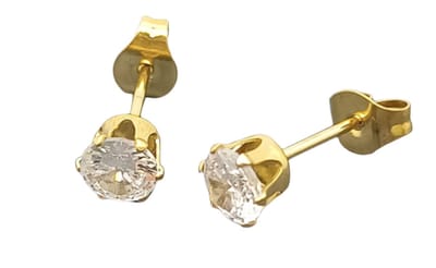 Plux Fashion Steker Oorbellen - Goud - 5mm - Stainless Steel - Heren - Dames - Sieraden - Goude Oorbellen - Steker Oorbellen - HipHop Oorbellen - Sieraden Cadeau - Luxe Style - Duurzame Kwaliteit - Kerst - Black Friday