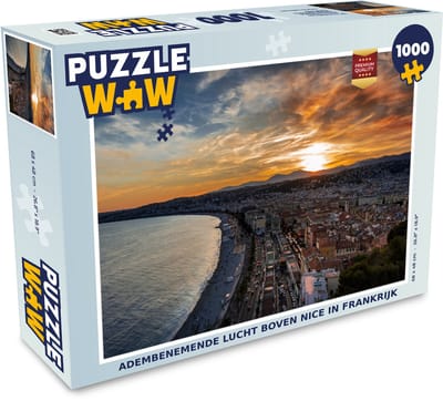 Puzzel Zonsondergang - Nice - Frankrijk - Legpuzzel - Puzzel 1000 stukjes volwassenen