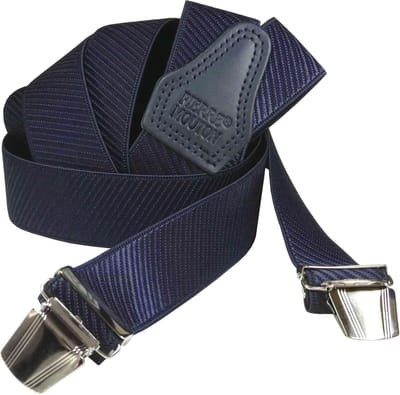Pierre Mouton Monaco Bretel - Bretels - Volwassenen - Heren - Blauw - 120cm - 3 brede clips - M - L