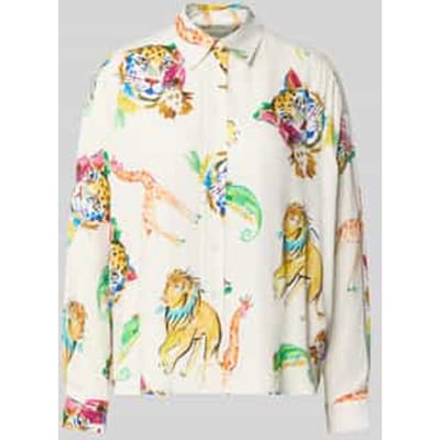 Regular fit overhemdblouse van pure viscose