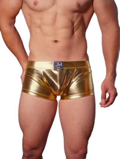 Heren Boxershort Goud - Sexy heren boxershorts erotiek - Trendy clubwear boxer mannen - Sexy men's boxer gold - maat S/M