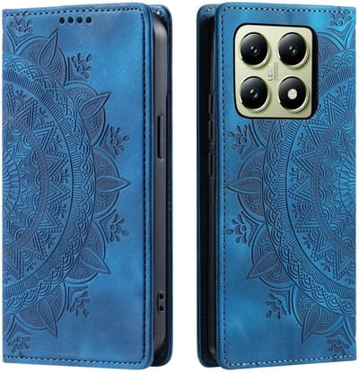 Hoesje Mandala Book Case met Pasjeshouder Blauw Geschikt voor Xiaomi 14T