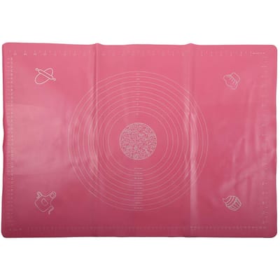 Tapis de pétrissage antiadhésif en silicone avec échelles, accessoires de cuisine et de pâtisserie(Rose 50x70cm / 19.7x27.6in rose