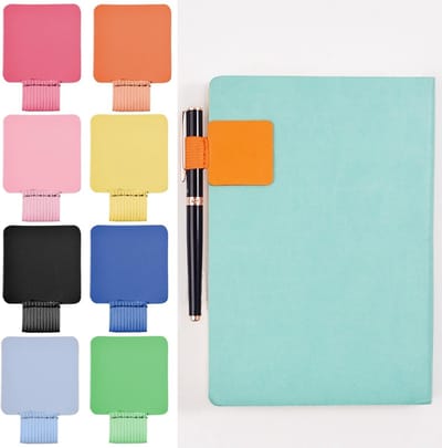 10 Stuks Zelfklevende Leren Penhouders, Elastische Penringen voor Notitieboek, Agenda en Tablet in 10 Kleuren