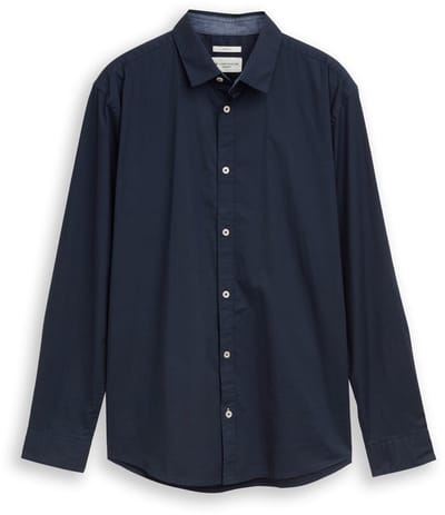 Tom Tailor - Regular fit overhemd met stretch - Maat S - sky captain blue