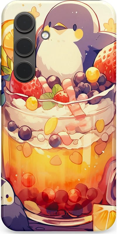 Casetastic Hoesje Geschikt voor Samsung S24 - Stijlvolle Beschermende Duo-layer Case - pinguïn Cocktail