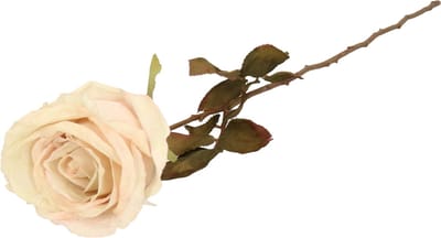 Top Art Kunstbloem roos Calista - wit creme - 66 cm - kunststof steel - decoratie bloemen