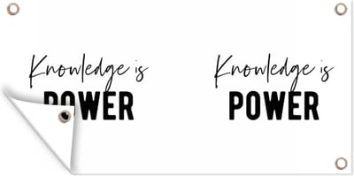 Schuttingposter Quote - Studeren - Power - 200x100 cm - Tuindoek