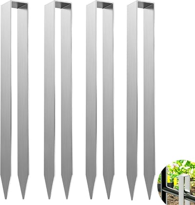 Set van 4 U-vormige Grondankers voor het Bevestigen van Rozenbogen en Waterleidingen, 300 x 29 x 21 mm, Duurzaam en Weerbestendig