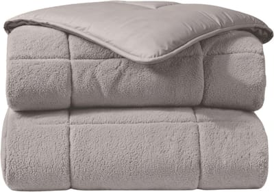 Zelesta Teddybed Taupe 200x200 - Teddy Dekbedovertrek - 30 dagen proefslapen - Fluffy Dekbedovertrek - Wasbaar dekbed - Dekbed zonder overtrek