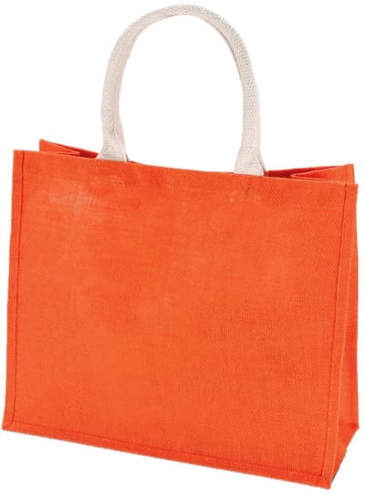 Klimood Boodschappentas - jute - oranje - strandtas - 42x36 cm - 22 liter