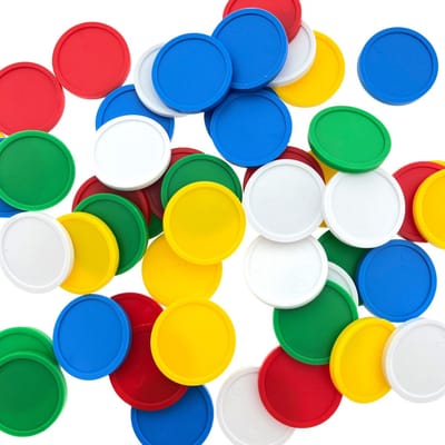 Neutrale locker munten € 1,00 formaat - sterk kunststof - 100 stuks - Rood