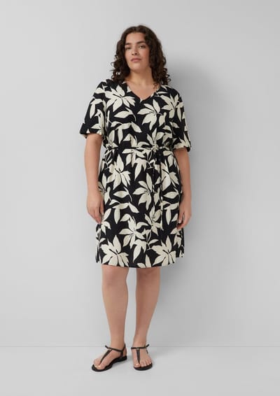 Viscose Menging Robe met All-Over Print en Draagriem Vrouwen s.Oliver