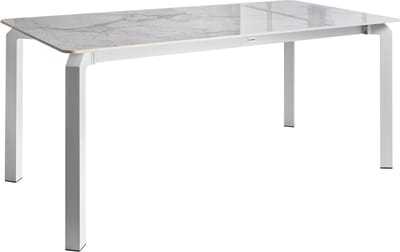 FELETTO - Tuintafel - Wit/Wit marmer - 180 x 90 cm - Gesinterde steen