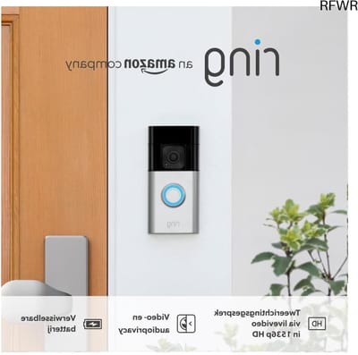 RFWR® Draadloze videodeurbel met 1536p HD-video en verwisselbare batterij - Makkelijk te installeren in 5 minuten