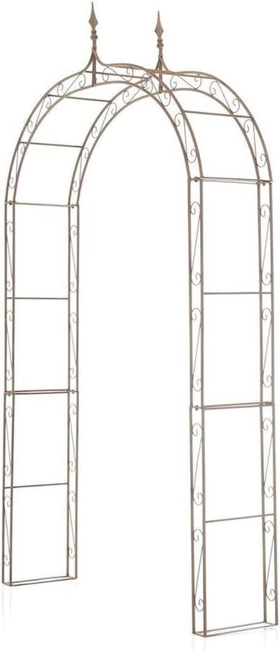 Rozenboog - Klimhulp Metaal - Tuin Decoratie - Landelijke Stijl - 264 cm Hoog - Antiek Bruin