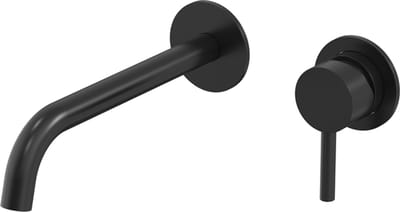 Inbouw wastafelmengkraan slim mat zwart één-greeps bediening inclusief inbouwdeel