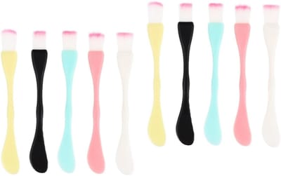 10 Pcs DIY Roerstaafje Cream Applicator Lip Exfoliator Brush Plastic Mask Facial Stick Facial Clay Brush Silicone Glue Sticks Plastic Brush Mud Mask Brush Face Brush Herbruikbaar