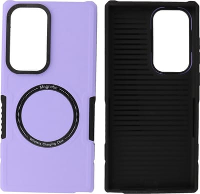 Hoesje Geschikt voor de Samsung Galaxy S23 Ultra - Schokbestendige Telefoonhoesje Geschikt voor MagSafe - Purple