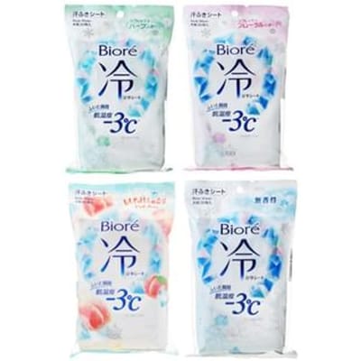 Biore-Cooling Body Sheet 20 stuks (Ongeparfumeerd) - verfrissende body wipes, Koreaans 20pcs white