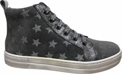 naturino sterren rits veter hoge lederen sneaker Rave grijs Mt 31