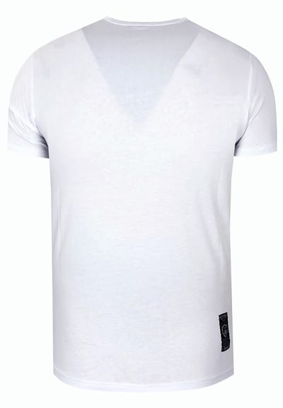 Olie-gewassen T-shirt met knoopsluiting