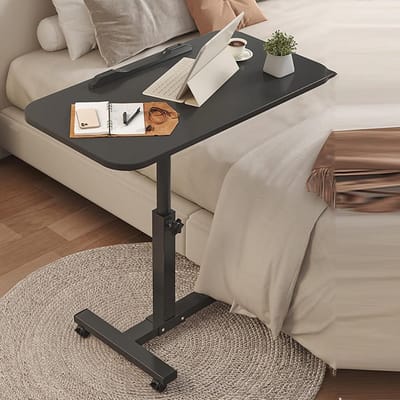Verstelbaar Bureau - Laptoptafel Werkstation - Thuiswerken Flexibel - Met Kantelbaar Blad - 59-89 cm Hoogte - Zwart