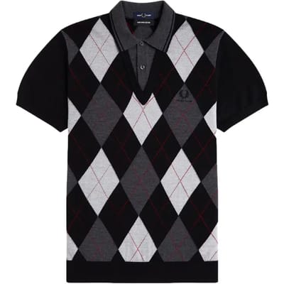 Argyle Gebreid Poloshirt Fred Perry