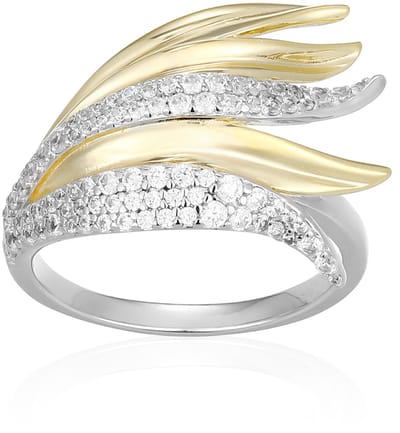 Cavill - Moderne Zilveren Ring - 925 Sterling Zilver - Pavé Zirkonia's 0,554 ct - Elegante Golvend Design - Dames Sieraden