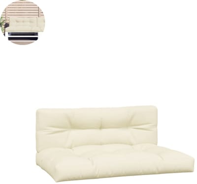 Palletkussen - 120x80 - Loungeset - Tuinmeubels - Palletkussens - Weerbestendig - Tuinkussens - Comfortabel Zitten - Creme