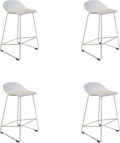 Livin24 Scandinavische Barkruk Ellen wit 66cm - Barkrukken set van 4 - barstoel