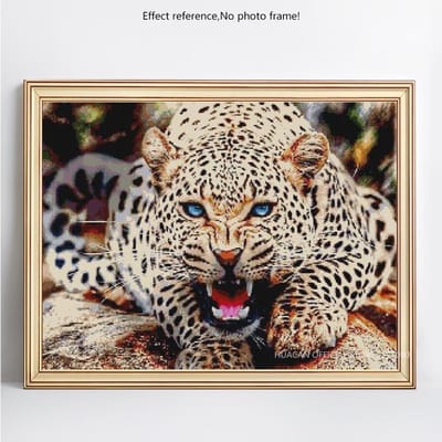 Peinture de diamant à faire soi-même, affichage complet de tigre, broderie complète de mosaïque ronde, image 20X30CM