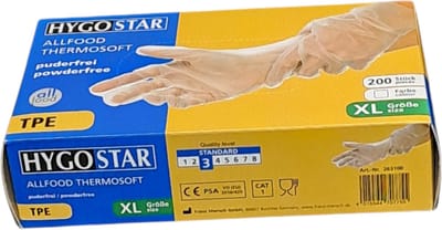 Hygostar TPE wegwerp handschoen transparant - maat XL - 200 stuks - latexvrij