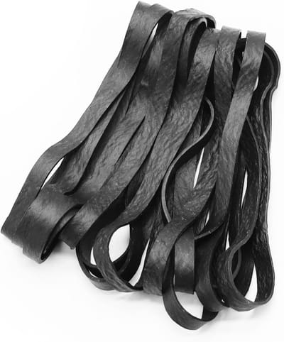 Dailygoods- Elastiekjes 20 Stuks - Duurzame Rubber Banden - Grote Elastieken - Zwarte Elastiekjes - Schokbestendig - Afmetingen 12 x 1 cm - Rubberen Banden