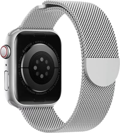 Stravo Luxe Milanese bandje - Geschikt voor Apple Watch 42mm (Series 11/10) , 41mm (Series 9/8/7), 40mm (Series 6/5/4/SE 1/2/3), 38mm (Series 3/2/1) - Zilver - RVS metalen bandje met magneet - Milanees horlogebandje