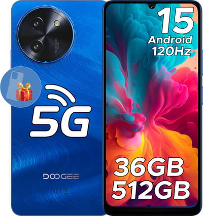 DOOGEE Note59 Pro+ 5G - Mobiele telefoon - Smartphone - 36 GB RAM+ 512 GB ROM - Android 15 - 6,75 in HD+ 120 Hz - 6250mAh/18W - UNISOC T8200 - Camera 50 MP - Face ID - GPS - Blauw