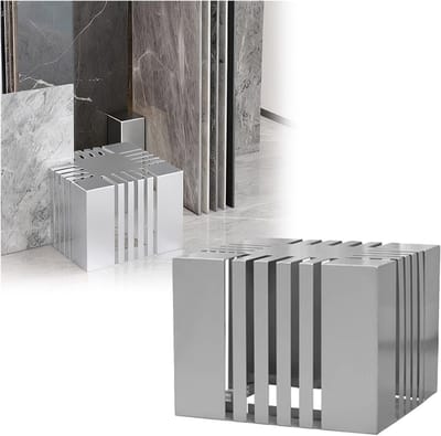 Tegel Monsterrek - Displayhouder Vloerplaten - Showroom Presentatie - 20 Sleuven Stabiele Standaard - 40x40x30cm - Zilver
