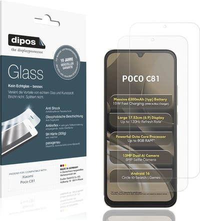 dipos – 2x Matte Pantserfolie geschikt voor Xiaomi Poco C81 | 9H Screenprotector