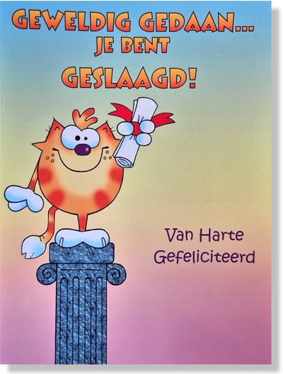 Maxi Kaart - A4 Formaat Geslaagd kaart - 30x22,5cm - XL Wenskaart inclusief envelop