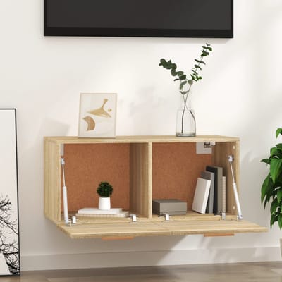 vidaXL - Wandkast - 80x35x36,5 - cm - bewerkt - hout - sonoma - eikenkleurig