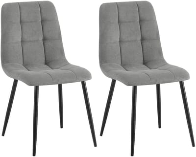 CLP Tilde Set van 2 eetkamerstoelen - Zonder armleuning - Industrieel - Ribstof/grijs