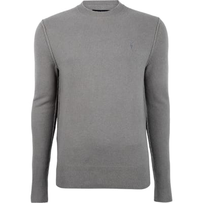 AllSaints Statten Crew Soft Green Size: S | Sweaters Outlet | Heren | Grijs
