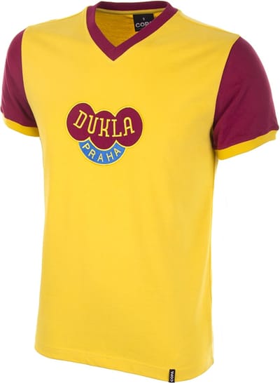COPA - Dukla Praag Uitshirt 1960's Retro Voetbalshirt - Heren - Geel - XS