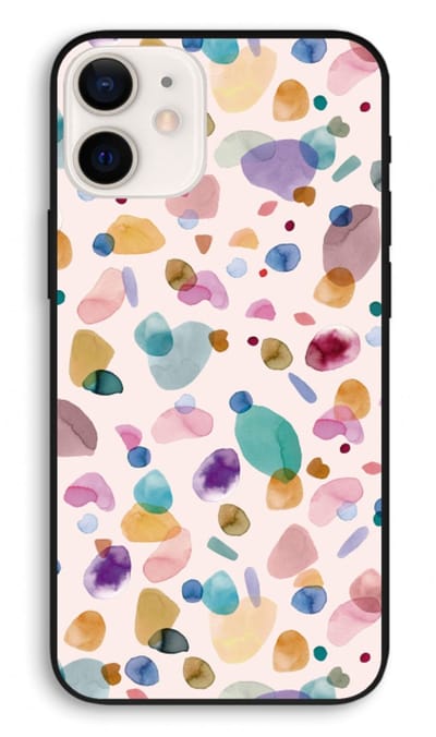 Case Company® - Hoesje geschikt voor iPhone 12 hoesje - Terrazzo Memphis - Biologisch Afbreekbaar Telefoonhoesje - Bescherming alle Kanten en Schermrand