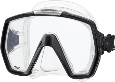 TUSA Freedom HD M1001 – Premium snorkelmasker & duikbril van hypoallergeen siliconen met breed panoramisch zicht en één venster – Transparant/Zwart – M1001 BK