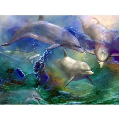 Diamant peinture animaux dauphin motif perles diamant broderie dauphin cristal peinture mosaïque 20X30CM gray