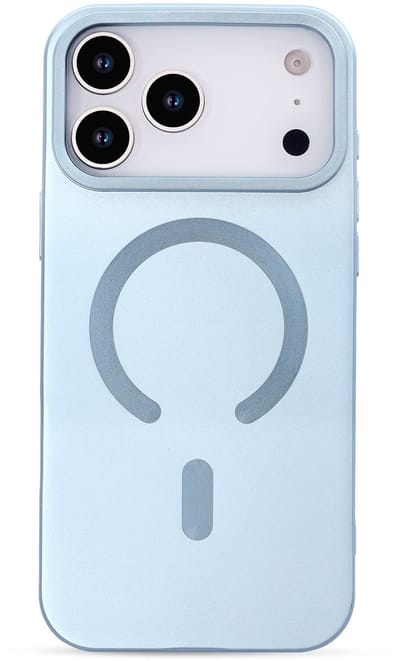 Casemania Hoesje Geschikt voor Apple iPhone 17 Pro - Licht Blauw - Matte Siliconen Back Cover - Geschikt voor MagSafe