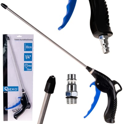 GEKO Luchtpistool - 30 cm Stalen Nozzle - 1/4" Koppeling - 15 Bar - Ergonomisch Ontwerp